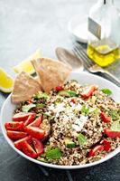 Grilled vegetables and quinoa salad with feta cheese photo