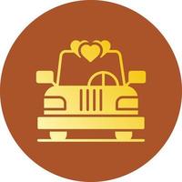 diseño de icono creativo de coche de boda vector