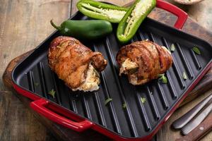 Jalapeno popper chicken breast wrapped with bacon photo