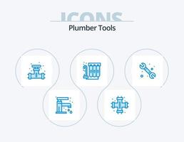 Plumber Blue Icon Pack 5 Icon Design. water. filtration. system. filter. system vector