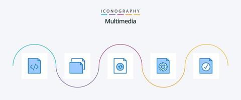 Multimedia Blue 5 Icon Pack Including . sync. selected. complete vector