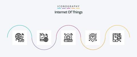 Internet Of Things Line 5 Icon Pack Including wifi. pin. wifi. map. internet vector