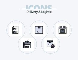 Delivery And Logistic Line Filled Icon Pack 5 Icon Design. delivery. barcode. logistic. time. product vector