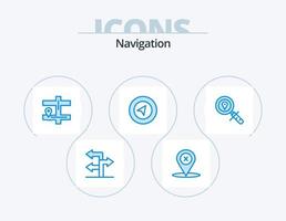 paquete de iconos azul de navegación 5 diseño de iconos. . búsqueda. navegación. localización. localización vector