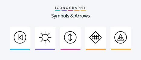 Symbols and Arrows Line 5 Icon Pack Including . road symbols. arrow. road sign. fence sign. Creative Icons Design vector