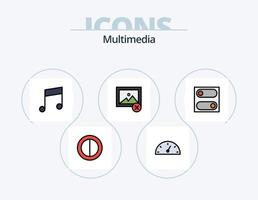 paquete de iconos llenos de línea multimedia 5 diseño de iconos. . álbum. . opciones vector