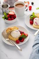 Shortcake ice cream sandwiches with fresh berries photo