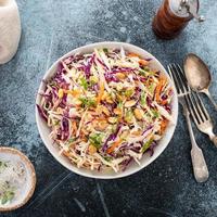 Asian cabbage cole slaw with peanut sauce photo