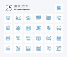 Work From Home 25 Blue Color icon pack including typing. keyboard. file. coding. time vector