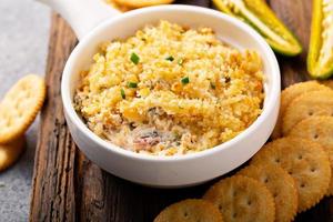 Jalapeno cheese dip with crackers photo