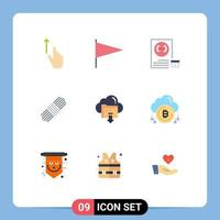 Universal Icon Symbols Group of 9 Modern Flat Colors of arrow set app pack planning Editable Vector Design Elements