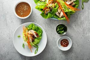 Asian grilled chicken ginger lettuce wraps photo