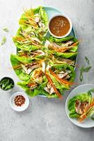 Asian grilled chicken ginger lettuce wraps photo