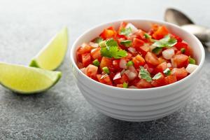 Homemade pico de gallo with lime photo