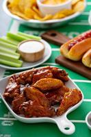 Game day food for Super Bowl, bbq wings photo