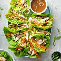 Asian grilled chicken ginger lettuce wraps photo