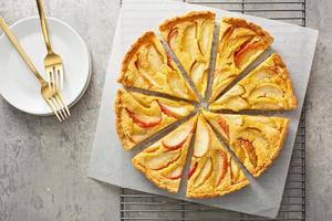 Apple custard pie or tart photo