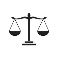 scale icon design illustration. equality of law sign and symbol. court logo template. vector