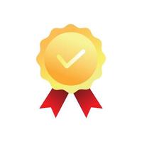 approval icon design. Medal with check mark vector for computer, web and mobile app.