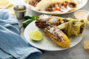 Mexican grilled corn photo