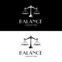 Balance scale silhouette for retro vintage Libra sign and Lawyer firm company identity logo design vector