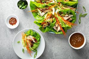 Asian grilled chicken ginger lettuce wraps photo