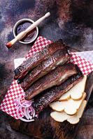Barbeque ribs with red onion photo