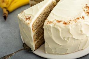 Banana layered cake with cream cheese frosting photo