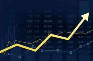 Stock market finance business, economy trend graph digital technology. photo