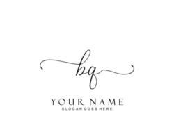 Initial BQ beauty monogram and elegant logo design, handwriting logo of initial signature, wedding, fashion, floral and botanical with creative template. vector