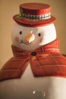 Happy Glass Snowman Christmas Cookie Jar photo