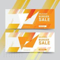 comida, diseño de plantillas de banner web de hamburguesas vector