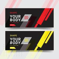 diseño de plantillas de banner web de fitness vector