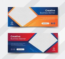 banner web de negocios, diseño de portada de redes sociales vector