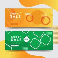 diseño de plantillas de banner web de super venta vector