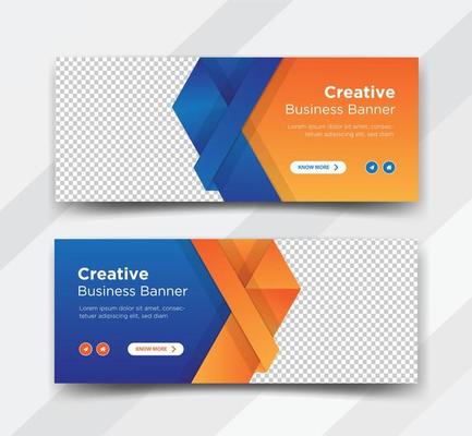 Business web banner, social media cover design
