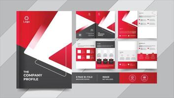 8 pages company brochure templates design vector