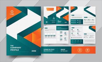 8 pages company brochure templates design vector