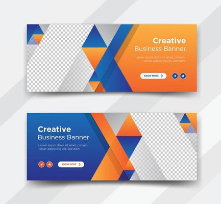 Business web banner, social media cover design