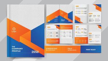 8 pages company brochure templates design vector