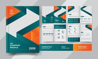 8 pages company brochure templates design vector