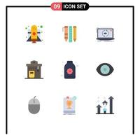 Universal Icon Symbols Group of 9 Modern Flat Colors of stop road integration app bus station update Editable Vector Design Elements