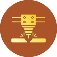 Laser Cutting Machine Creative Icon Design vector