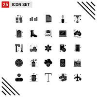 conjunto de 25 iconos de interfaz de usuario modernos símbolos signos para resultados accesorios de salud cuidado elementos de diseño vectorial editables con láser vector