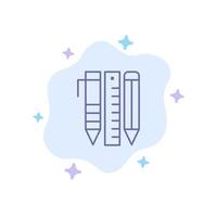 Tools Essential Tools Stationary Items Pen Blue Icon on Abstract Cloud Background vector