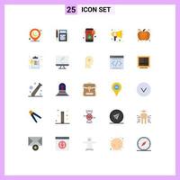 Universal Icon Symbols Group of 25 Modern Flat Colors of sound education math audio clock Editable Vector Design Elements