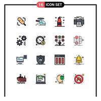 16 Creative Icons Modern Signs and Symbols of gear cogwheel bomb printer office Editable Creative Vector Design Elements