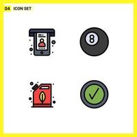 Set of 4 Modern UI Icons Symbols Signs for best oil support can good Editable Vector Design Elements