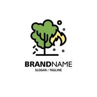 Energy Environment Green Pollution Business Logo Template Flat Color vector