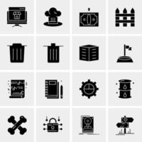 16 iconos de negocios universales vector ilustración de icono creativo para usar en proyectos relacionados con la web y dispositivos móviles